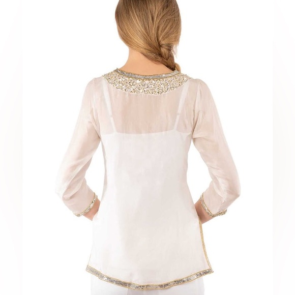 Gretchen Scott Beautiful Silk Beaded Tunic - Starry Night - Picture 12 of 12